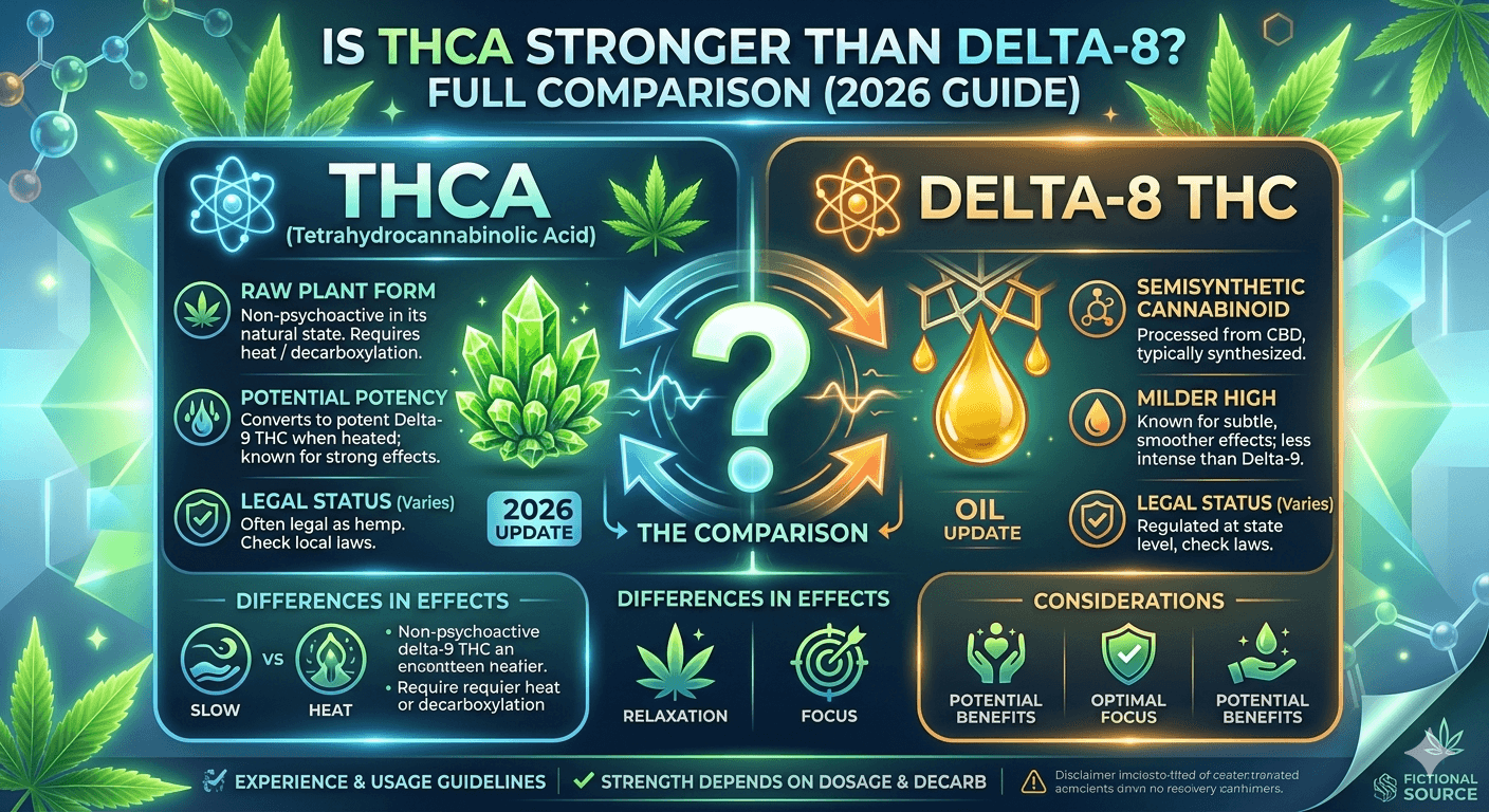 Is THCA Stronger Than Delta-8? Full Comparison (2026 Guide)