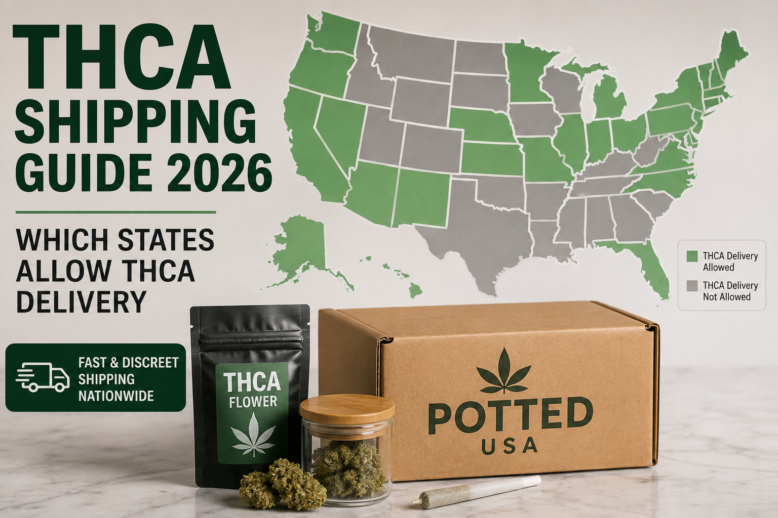 THCA Shipping Guide 2026 – Which States Allow THCA Delivery