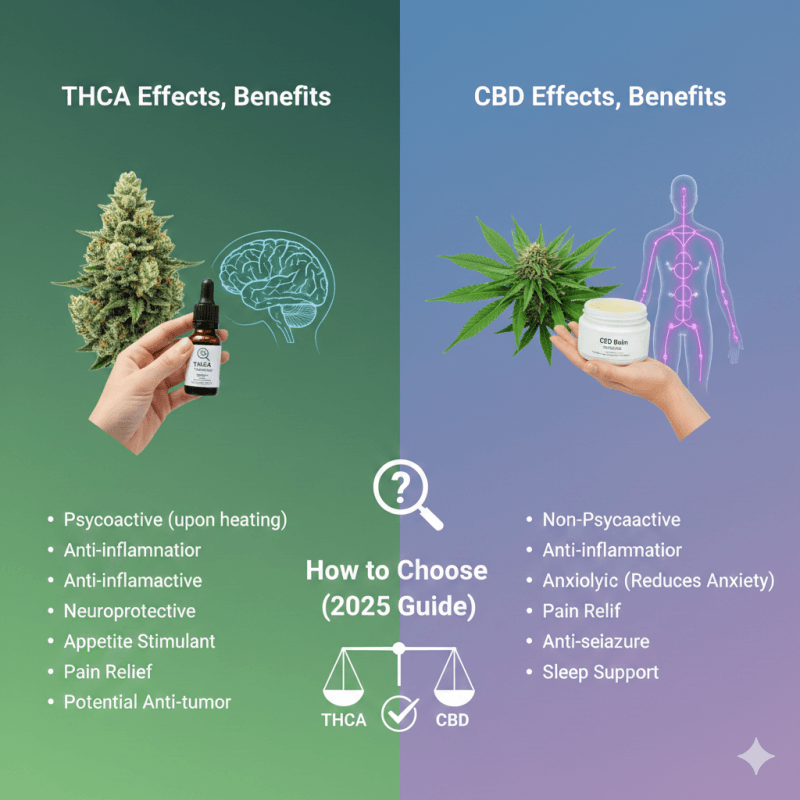 THCA vs CBD Effects, Benefits & How to Choose (2026 Guide)
